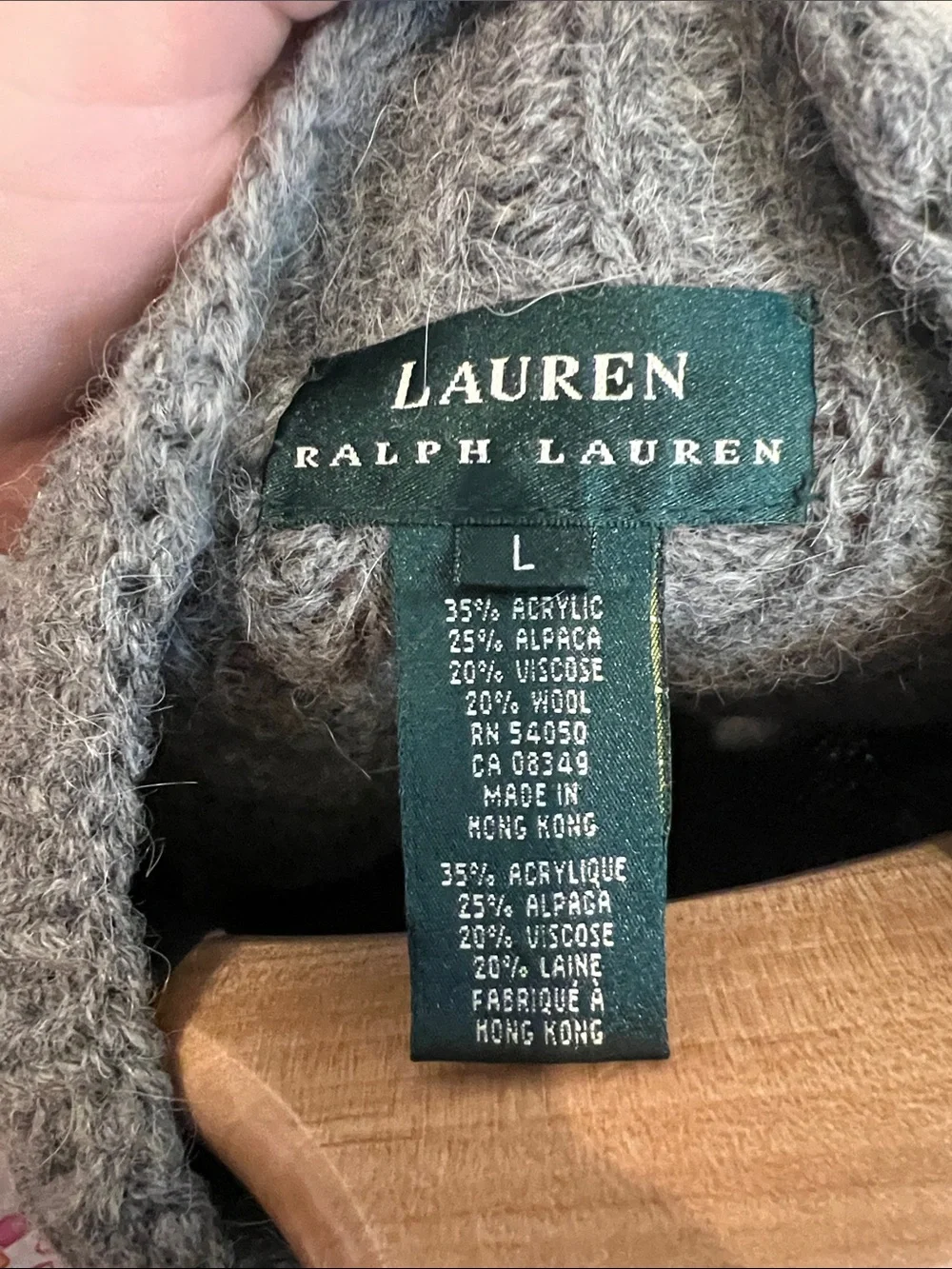 Ralph Lauren Knit Sweater Alpaca Wool Womens Large